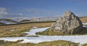 Winter Snows melting, Malham Moor, Malham North Yorkshire