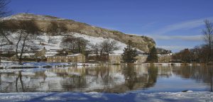 Kilnsey Crag North Yorkshire Winter Image available from online shop