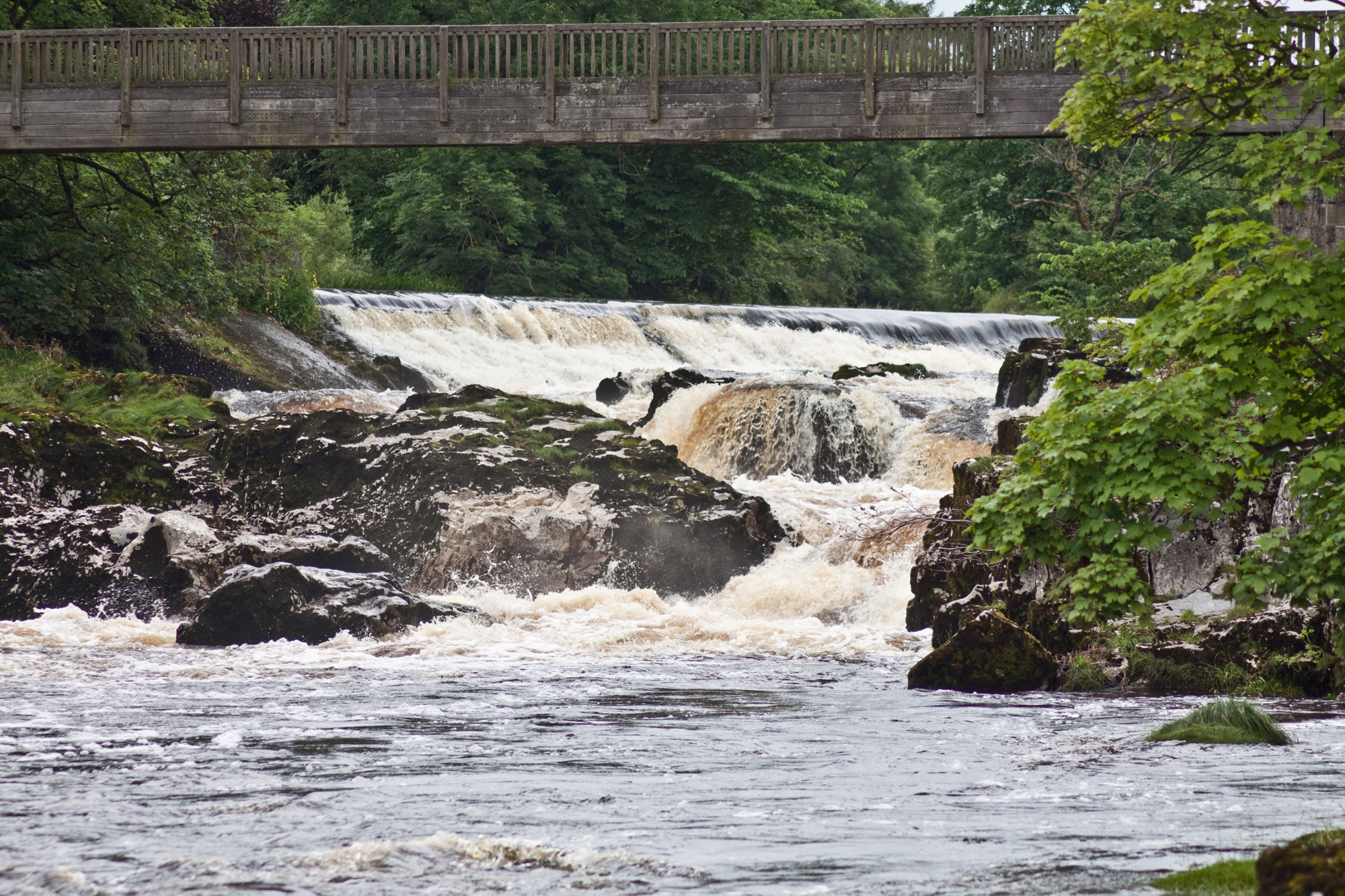 Waterfall Bridge Linton Yorkshire Dales River Wharfedale North Yorkshire
